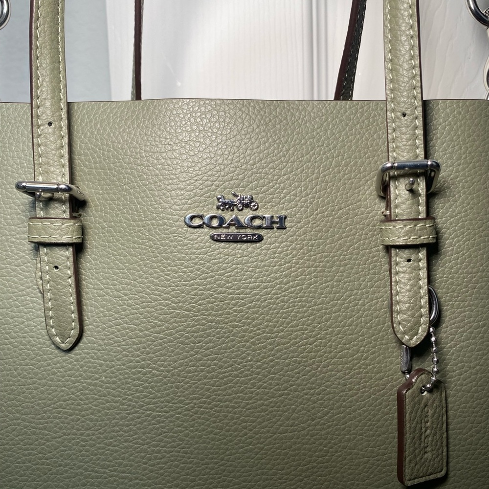 Coach Sage Green Leather Tote and Wristlet Set - Picture 7 of 10